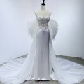NWT Wedding Dress - Feathered Off-Shoulder with Train (New with Tags)