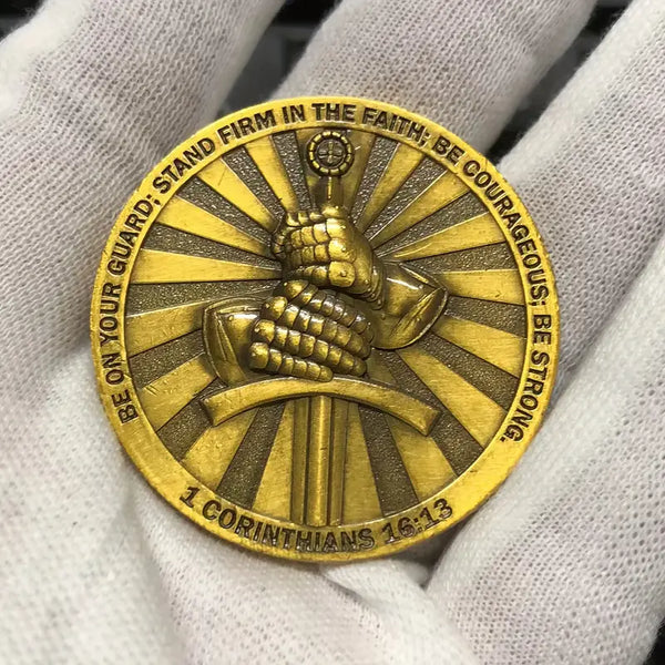 Christian Challenge Coin Faithful Guardian Coin Military Gift Stand Firm In The Faith Be Courageous 3pcs