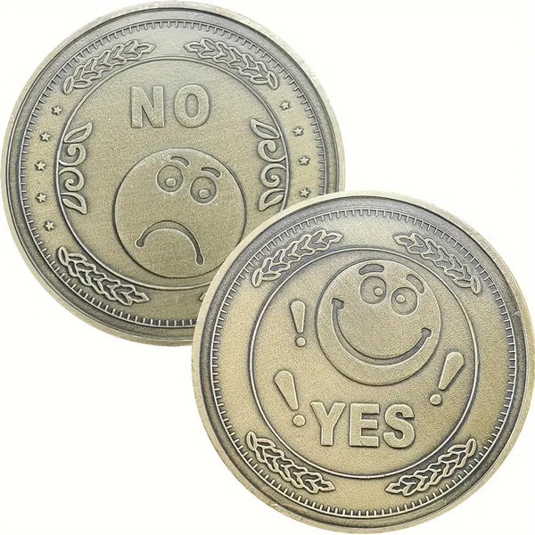YES NO Flipping Challenge Coin Novelty Challenge Coin Decision Maker Divination Tool