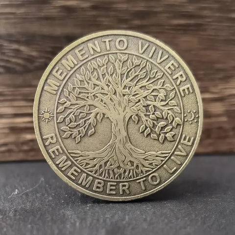 Daily Stoic Challenge Coin Memento Mori & Memento Vivere Token 2pcs
