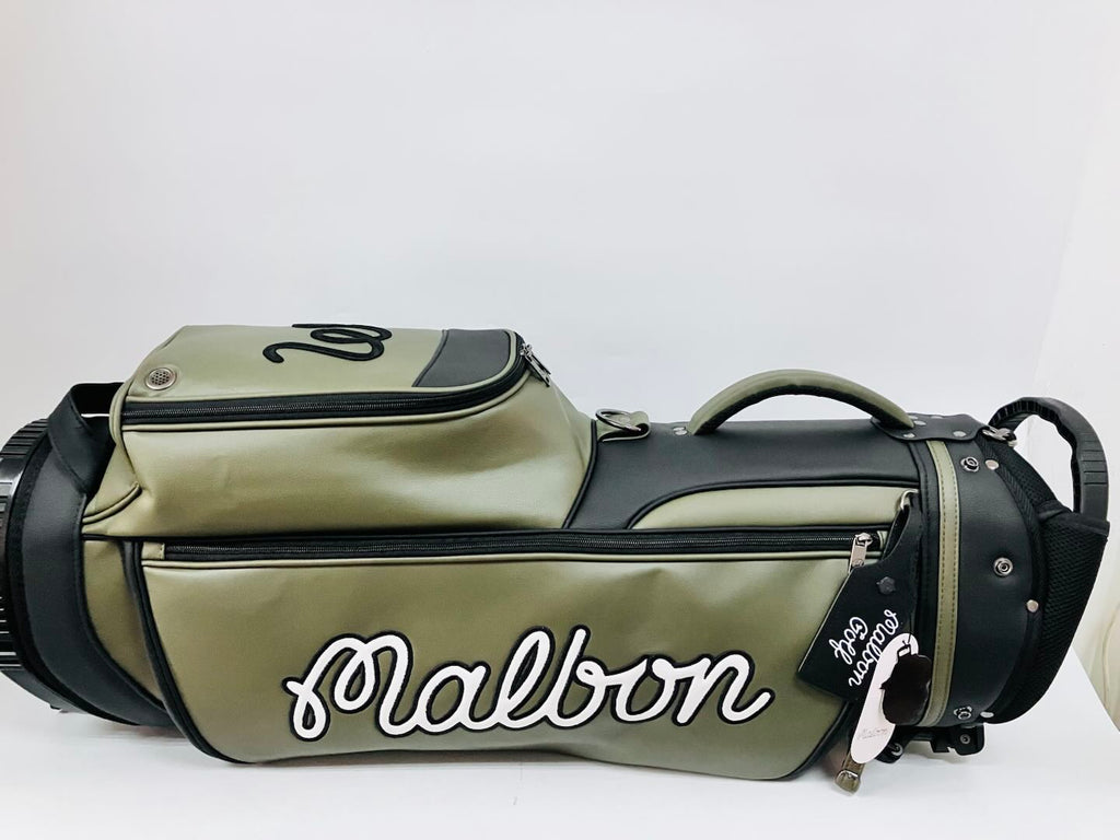 MALBON GOLF Caddy Bag Stand Type Green Synthetic Leather