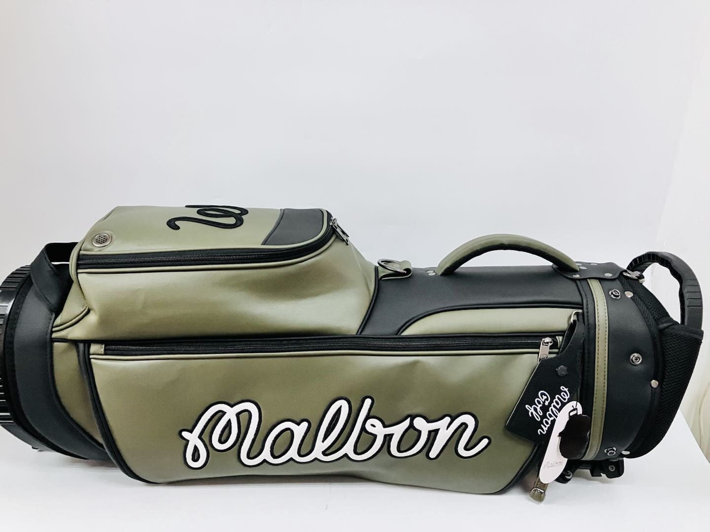 MALBON GOLF Caddy Bag Stand Type Green Synthetic Leather