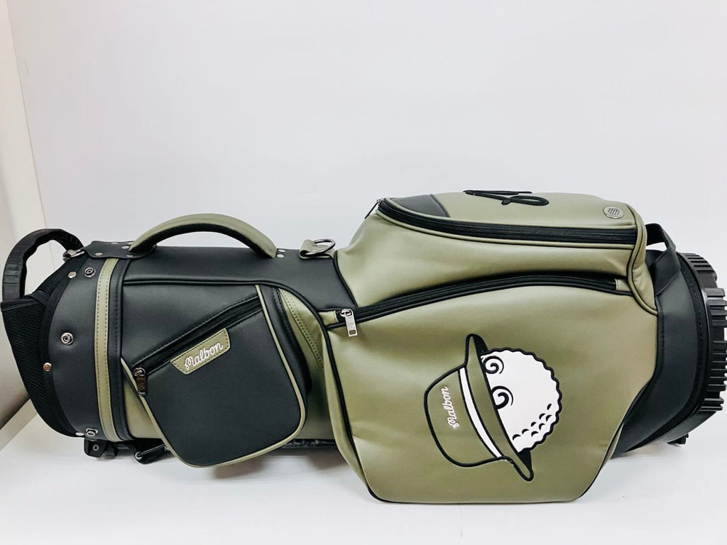 MALBON GOLF Caddy Bag Stand Type Green Synthetic Leather