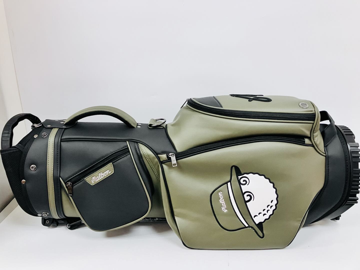 MALBON GOLF Caddy Bag Stand Type Green Synthetic Leather