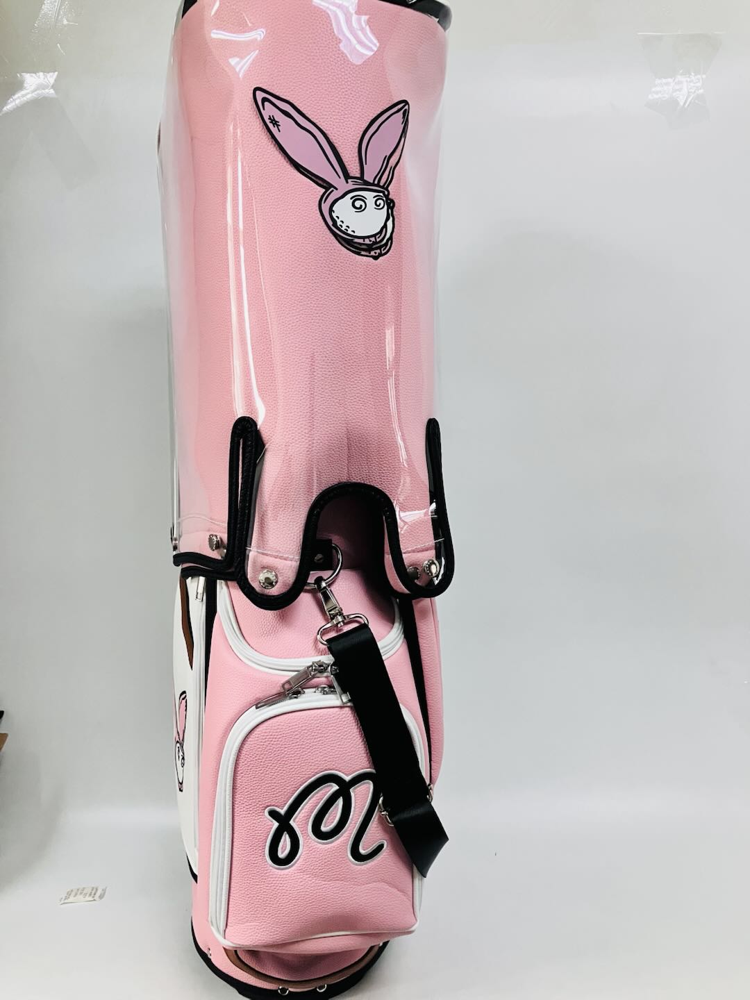 Malbon Pink Golf Bag with Cute Bunny Cartoon Pattern Ladies Golf Club Carry Bag