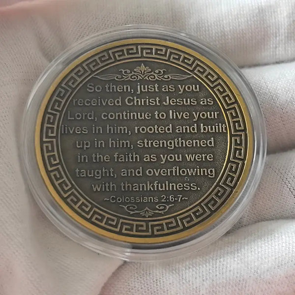 Rooted in Christ Christian Challenge Coin Inspirational Gift with Protective Case