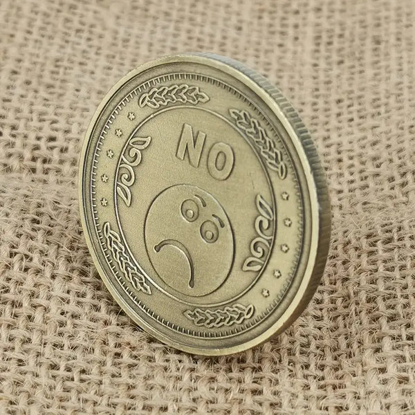 YES NO Flipping Challenge Coin Novelty Challenge Coin Decision Maker Divination Tool