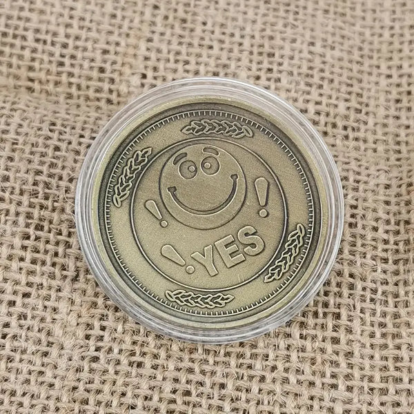 YES NO Flipping Challenge Coin Novelty Challenge Coin Decision Maker Divination Tool