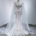 NWT Wedding Dress - Lace High Neck Cape Sleeve (New with Tags)
