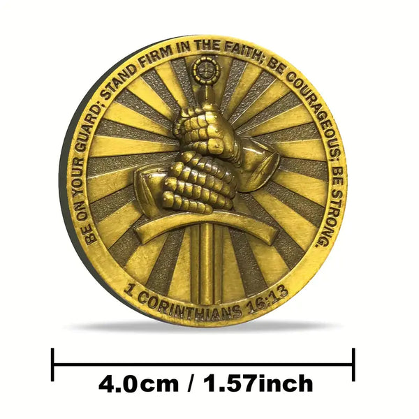 Christian Challenge Coin Faithful Guardian Coin Military Gift Stand Firm In The Faith Be Courageous 3pcs