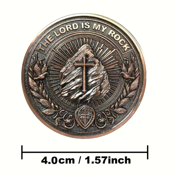 Inspirational Christian Challenge Coin The Lord Is My Rock Zinc Alloy Coin Protective Case Included
