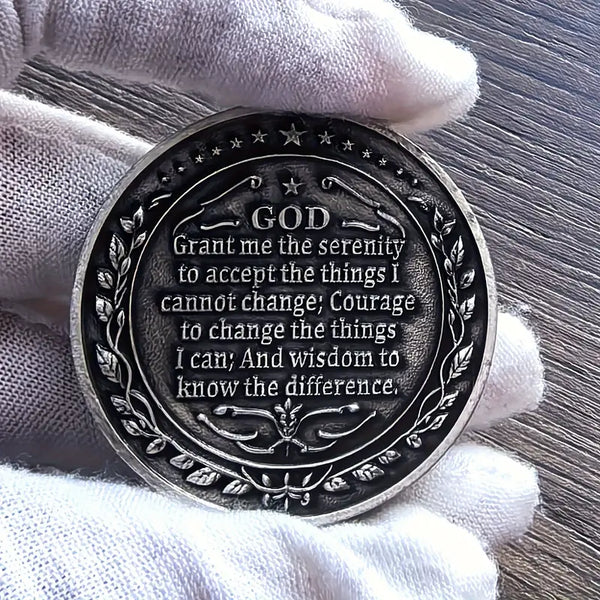 Serenity AA Coin Medallion Peace Within The Storm Sobriety Chip For AA Recovery And Motivation