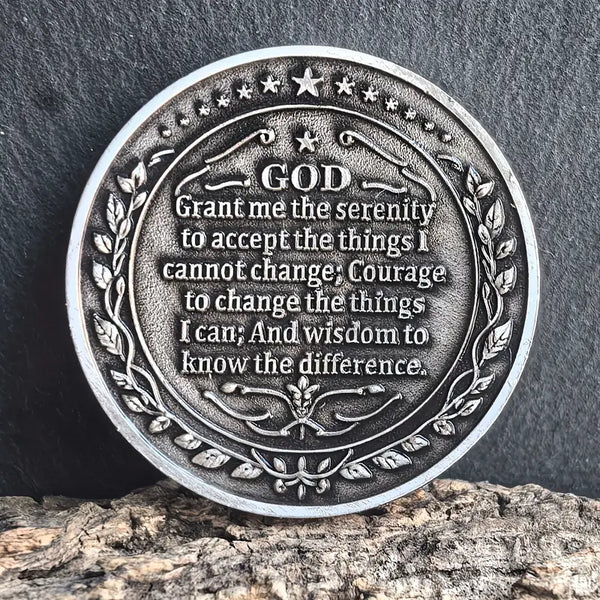 Serenity AA Coin Medallion Peace Within The Storm Sobriety Chip For AA Recovery And Motivation