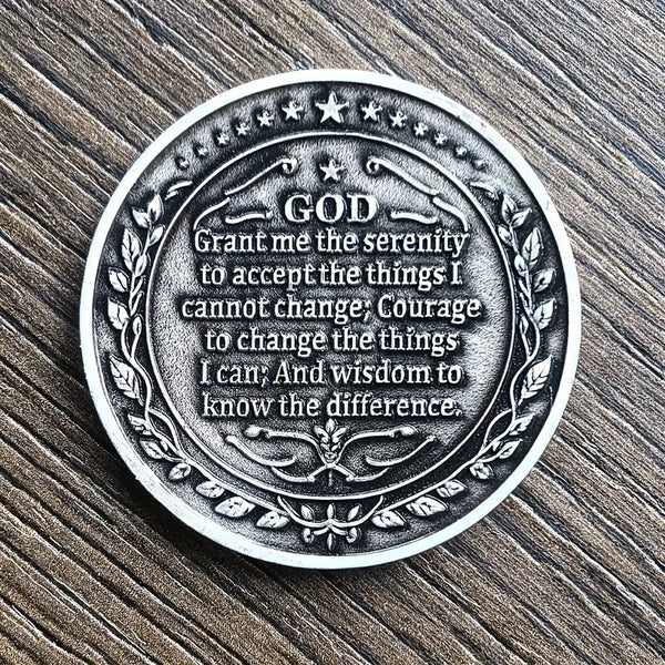 Serenity AA Coin Medallion Peace Within The Storm Sobriety Chip For AA Recovery And Motivation