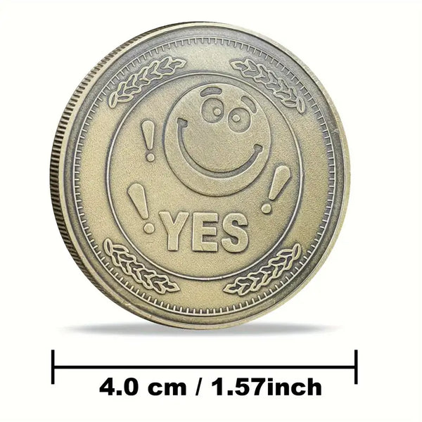 YES NO Flipping Challenge Coin Novelty Challenge Coin Decision Maker Divination Tool