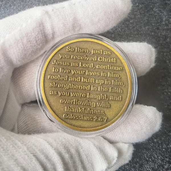 Rooted In Christ Coin Colossians 2:6-7 Bible Verse Challenge Coin Pocket Token 3pcs