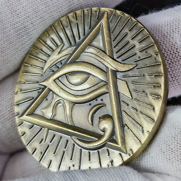 Anubis & Eye of Horus Challenge Coin Ancient Egyptian Deities Collectible Souvenir Gift
