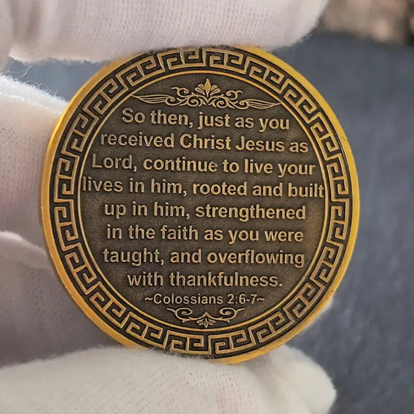 Rooted in Christ Christian Challenge Coin Inspirational Gift with Protective Case