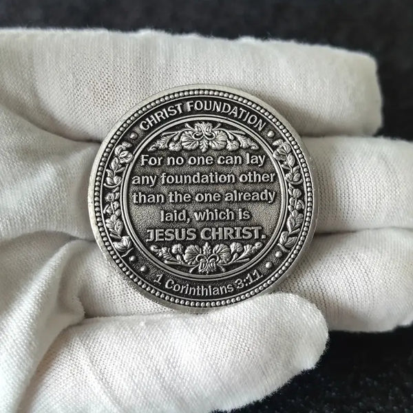 Founded in Christ Christian Medallion Coin Religious Collectible Gift Protective Case Included