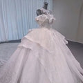 NWT Ball Gown Wedding Dress - Tiered Feathered High Neck (New with Tags)