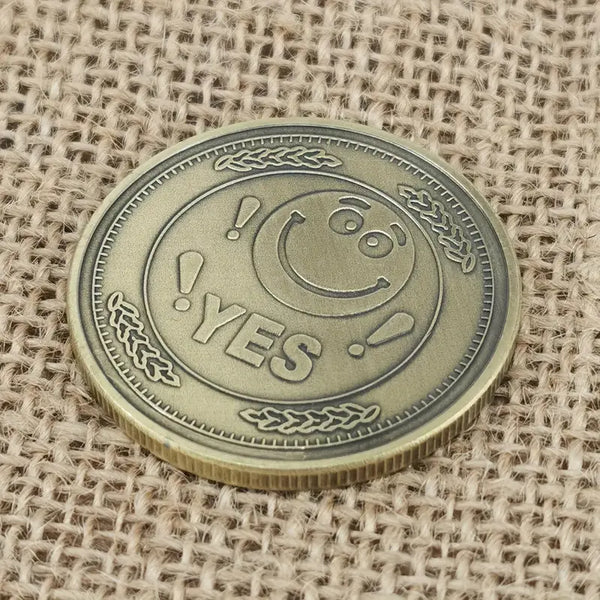 YES NO Flipping Challenge Coin Novelty Challenge Coin Decision Maker Divination Tool