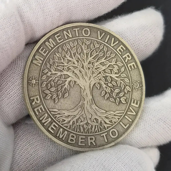 Daily Stoic Challenge Coin Memento Mori & Memento Vivere Token 2pcs