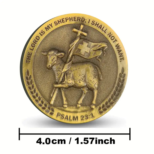 Gift-ready Christian challenge coins, pocket size daily encouragement