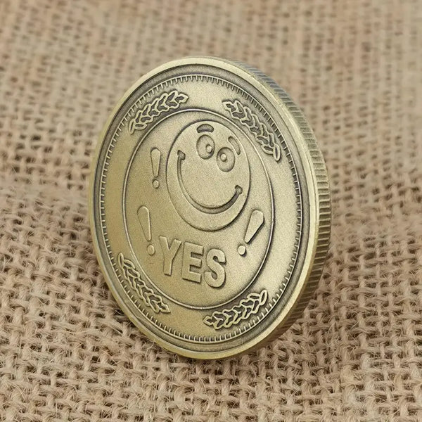 YES NO Flipping Challenge Coin Novelty Challenge Coin Decision Maker Divination Tool
