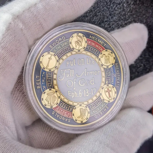 Put On The Full Armor Challenge Coin Novelty Challenge Coin Prayer Pocket Hug Token Lucky Coin 3pcs