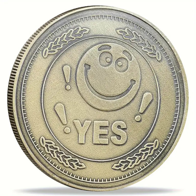 YES NO Flipping Challenge Coin Novelty Challenge Coin Decision Maker Divination Tool