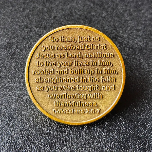 Rooted In Christ Coin Colossians 2:6-7 Bible Verse Challenge Coin Pocket Token 3pcs