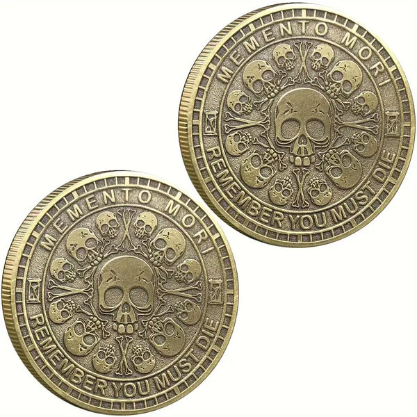 Daily Stoic Challenge Coin Memento Mori & Memento Vivere Token 2pcs