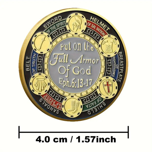 Put On The Full Armor Challenge Coin Novelty Challenge Coin Prayer Pocket Hug Token Lucky Coin 3pcs