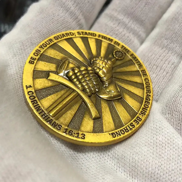Christian Challenge Coin Faithful Guardian Coin Military Gift Stand Firm In The Faith Be Courageous 3pcs