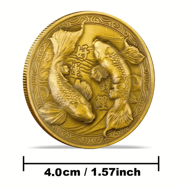 Golden Lucky Koi Fish Coin Gift for Prosperity and Good Fortune Lottery Tickets Scratcher Tool 3pcs
