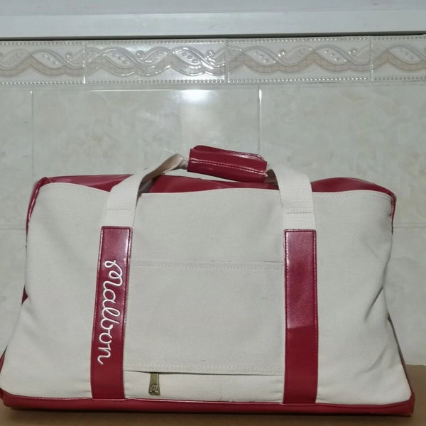 Malbon Golf Red Maroon Carry On Boston Bag Shoe Travel Golf Pre-owned
