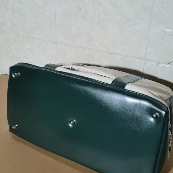 Malbon Golf Green White Travel Duffle Bag Weekender Carry Pre-owned