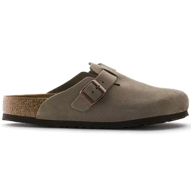 Birkenstock Boston Soft Footbed Suede Leather Clog Shoes Taupe,Black,Mocha,Mink