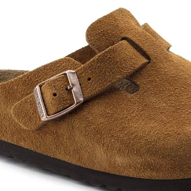 Birkenstock Boston Soft Footbed Suede Leather Clog Shoes Taupe,Black,Mocha,Mink