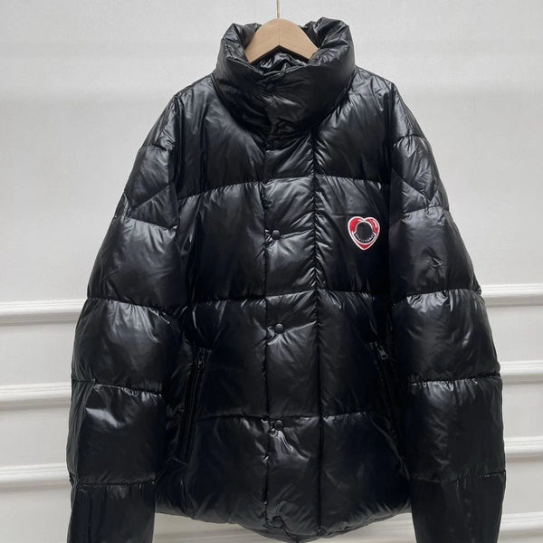 Pre-owned Moncler Unisex Short Puffy Jacket Black Warmth Coat