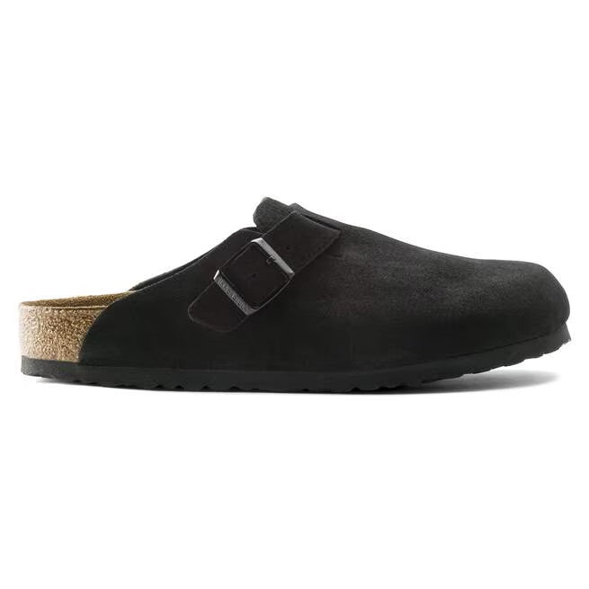 Birkenstock Boston Soft Footbed Suede Leather Clog Shoes Taupe,Black,Mocha,Mink