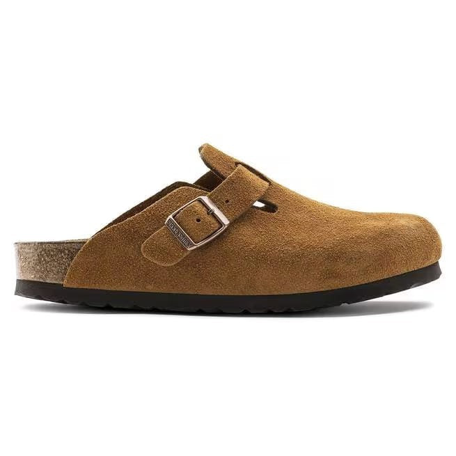 Birkenstock Boston Soft Footbed Suede Leather Clog Shoes Taupe,Black,Mocha,Mink