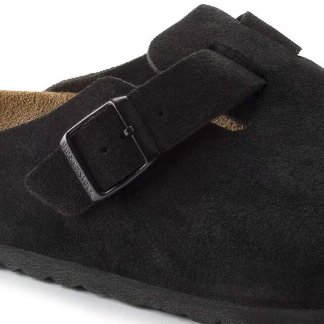 Birkenstock Boston Soft Footbed Suede Leather Clog Shoes Taupe,Black,Mocha,Mink