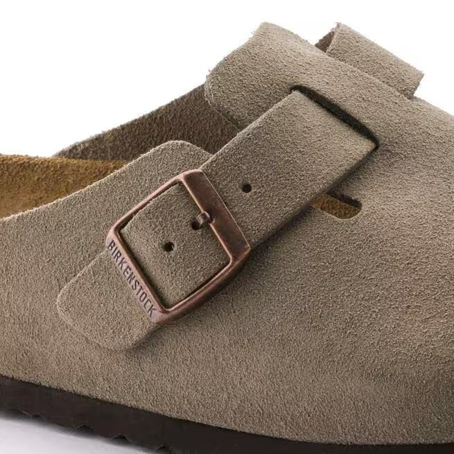 Birkenstock Boston Soft Footbed Suede Leather Clog Shoes Taupe,Black,Mocha,Mink