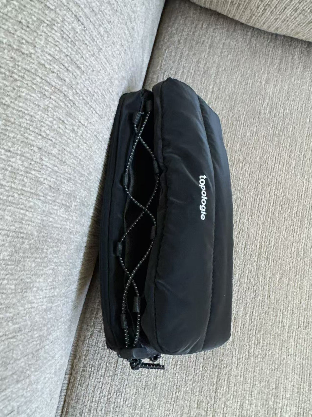 Topologie Medium Black Puffer Bottle Sacoche Bag With Adjustable Strap