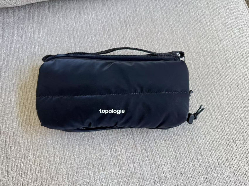 Topologie Medium Black Puffer Bottle Sacoche Bag With Adjustable Strap
