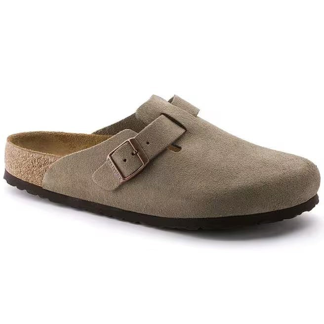 Birkenstock Boston Soft Footbed Suede Leather Clog Shoes Taupe,Black,Mocha,Mink