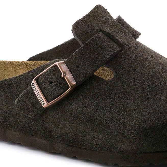 Birkenstock Boston Soft Footbed Suede Leather Clog Shoes Taupe,Black,Mocha,Mink