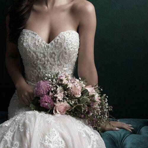 Mermaid V-Neck Off-Shoulder Lace Wedding Dress - DressMaid Store