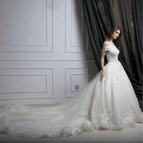 Newest Custom-Made Vintage Off-shoulder Wedding Dress - DressMaid Store